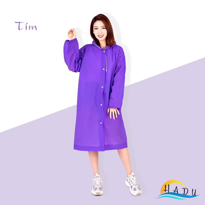 Áo Mưa Bộ 1 Người Trong Suốt Cao Cấp HADU