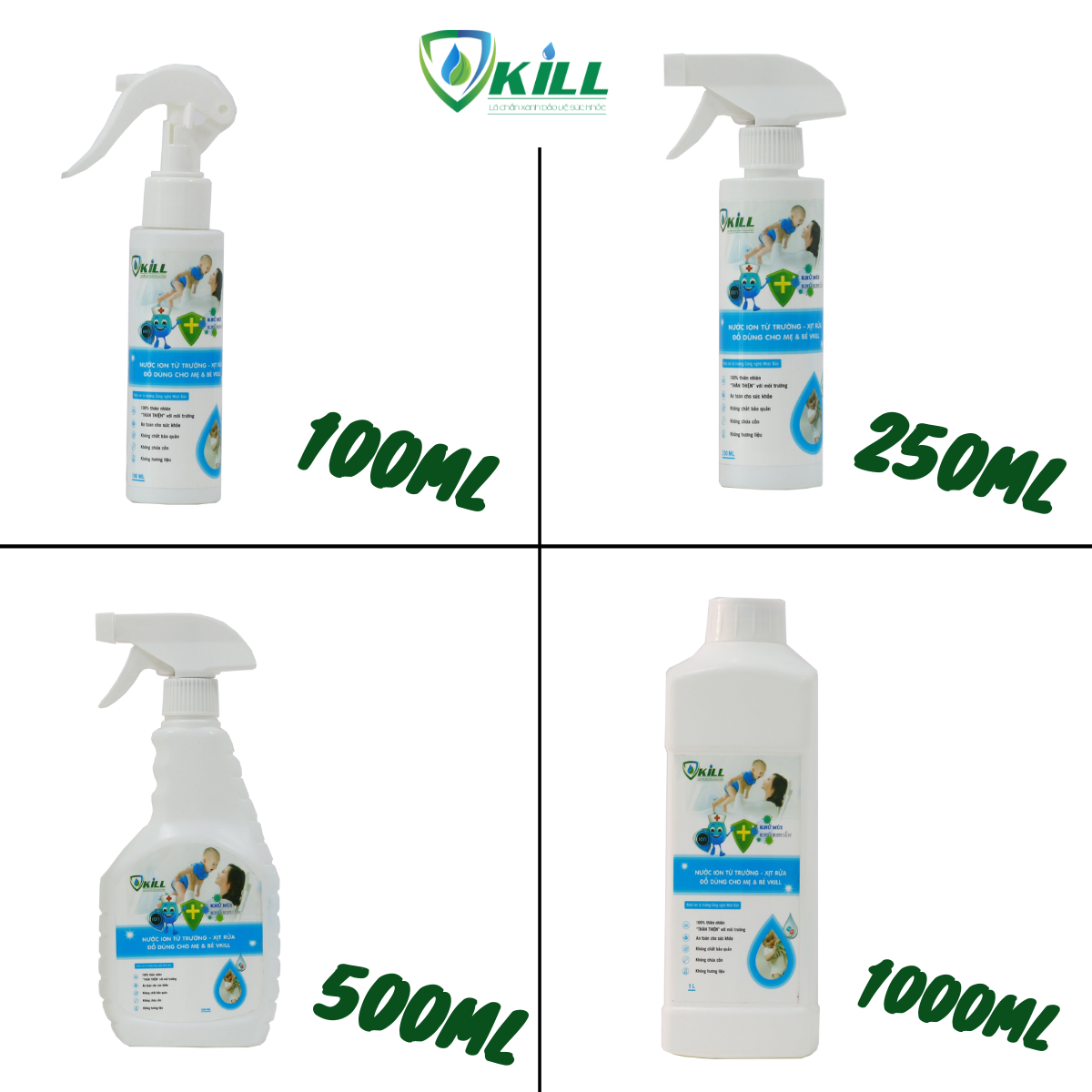 Nước xịt rửa đồ dùng cho mẹ và bé KRILL 250ml khử khuẩn, làm sạch nhanh chóng, an toàn tuyệt đối