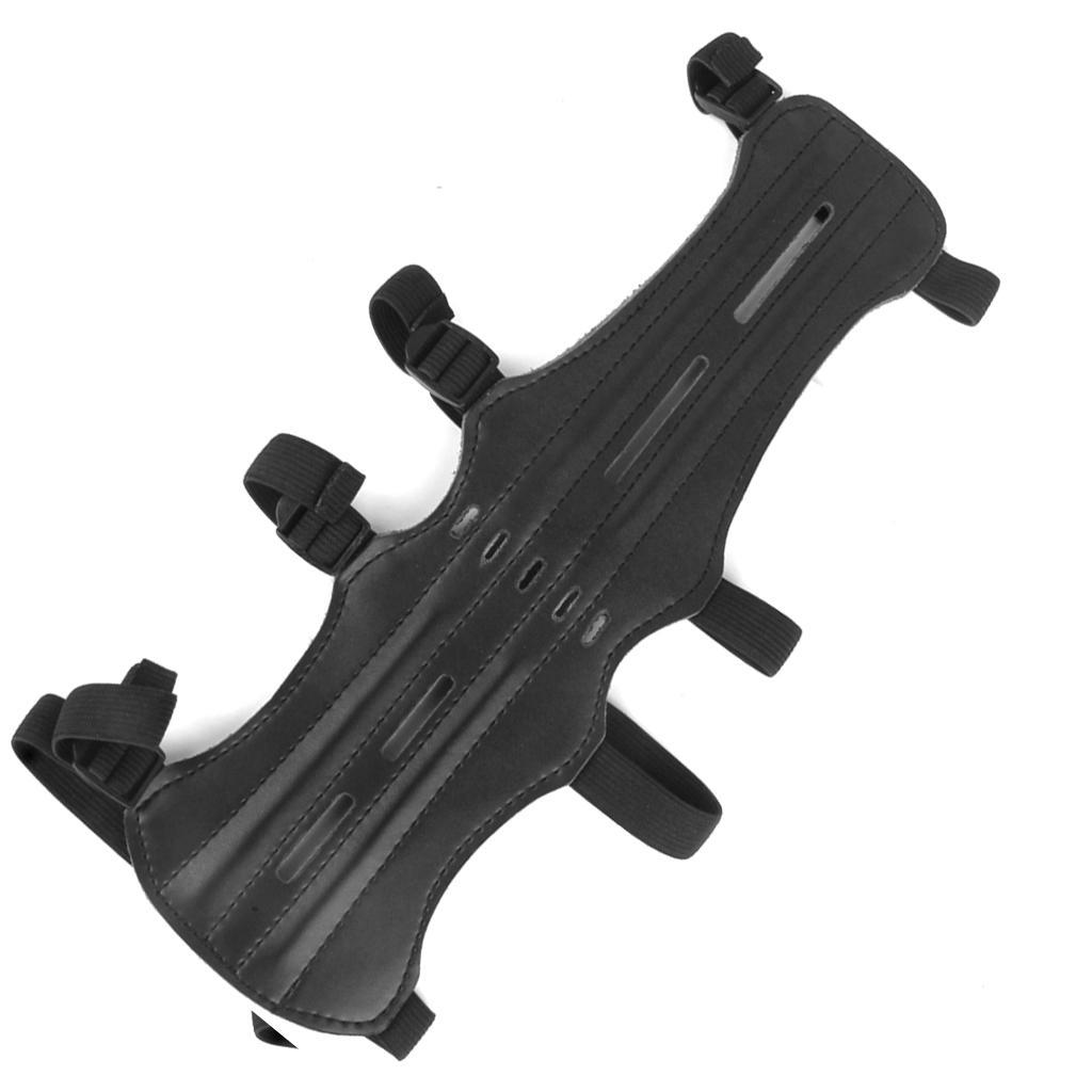 Archery Arm Guard Leather 4 Adjustable Straps Archer Protector Protection Protective Gear