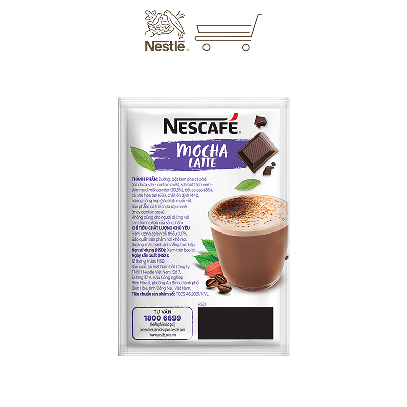 Combo 3 hộp cà phê hòa tan Nescafé Latte vị sô cô la (Hộp 10 gói x 24g)