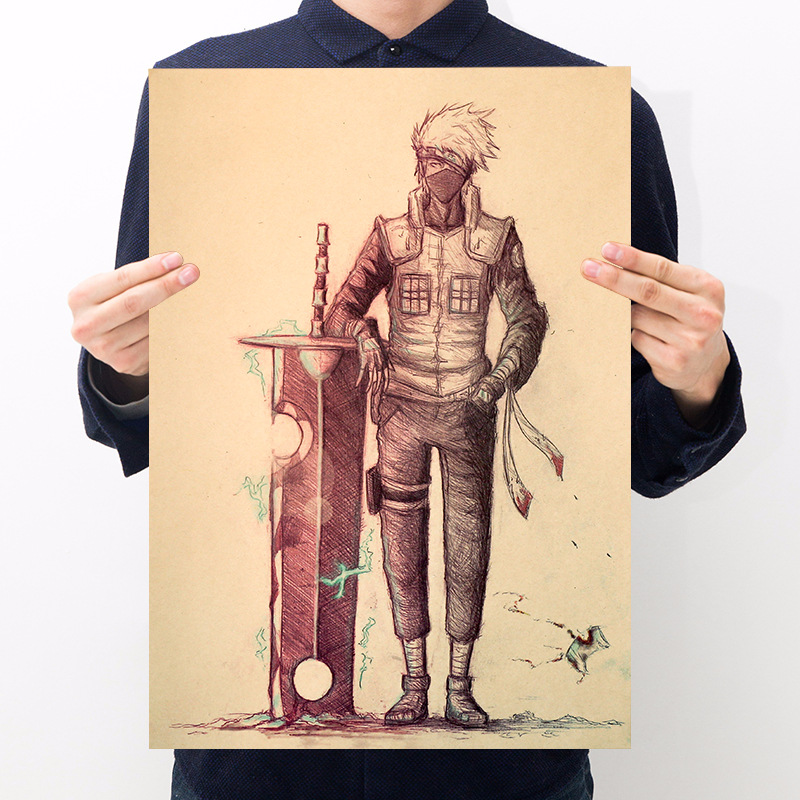 Tranh poster treo tường, tấm áp phích Kakashi [B038]