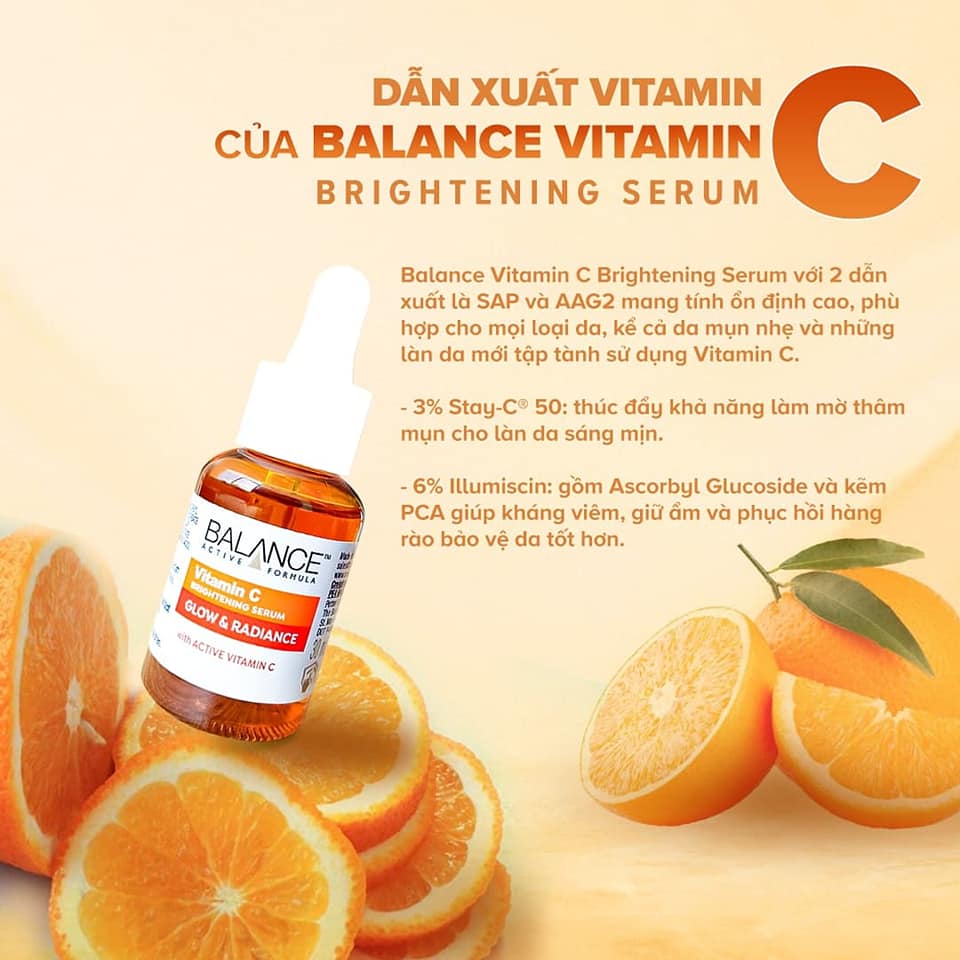 Serum dưỡng da Vitamin C, Hyaluronic, Niacinamide, Gold Collagen Balance Anh giúp sáng da, mờ thâm, dưỡng ẩm, trẻ hóa da - OZ Slim Store