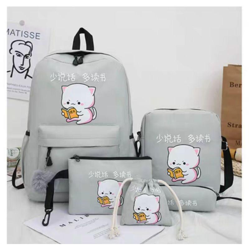 Balo nữ combo 4 món ulzzang balo to đi học thời trang Ulzzang