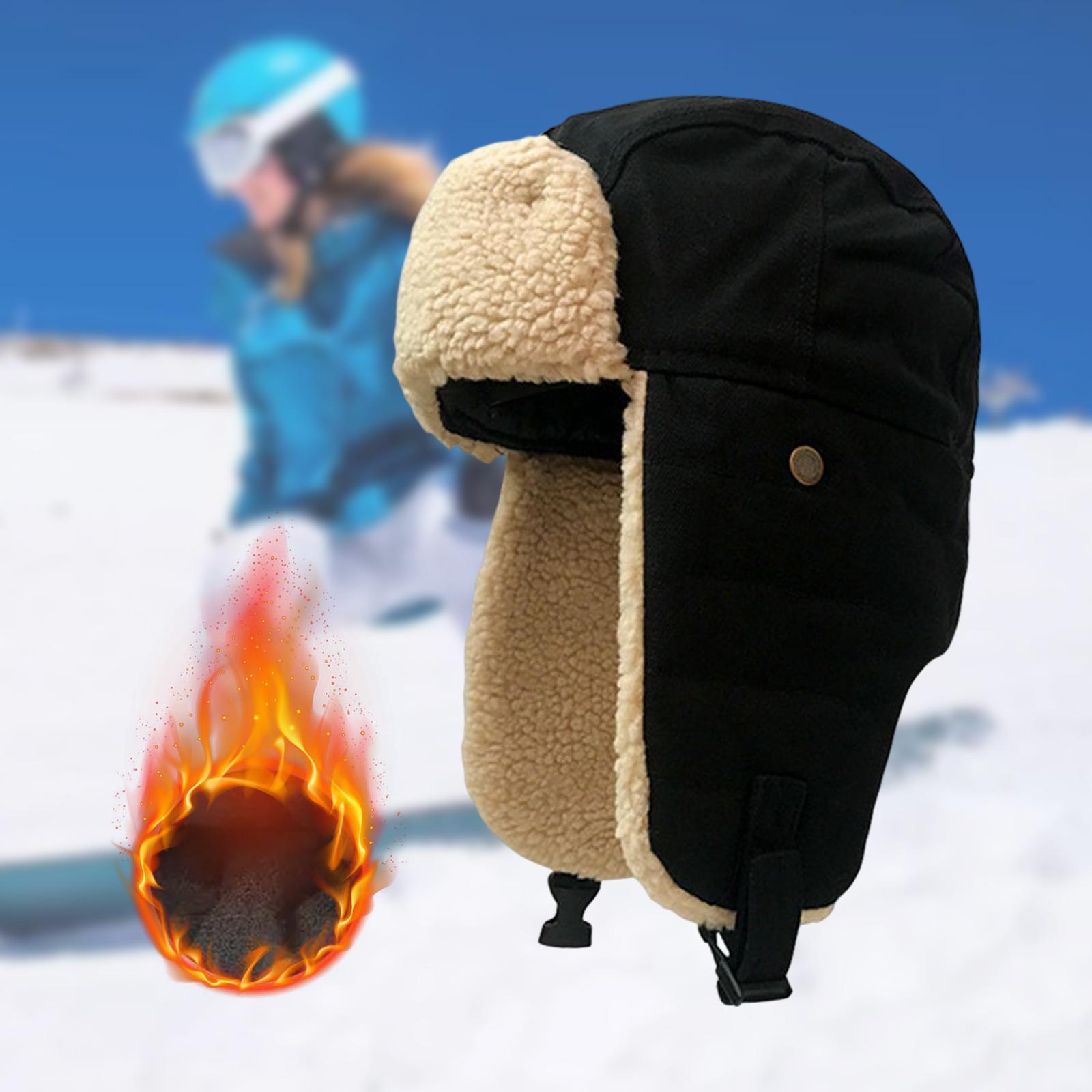 Winter Bomber Hat Ski Caps Hiking Warm Windproof Unisex Trooper Trapper Hat