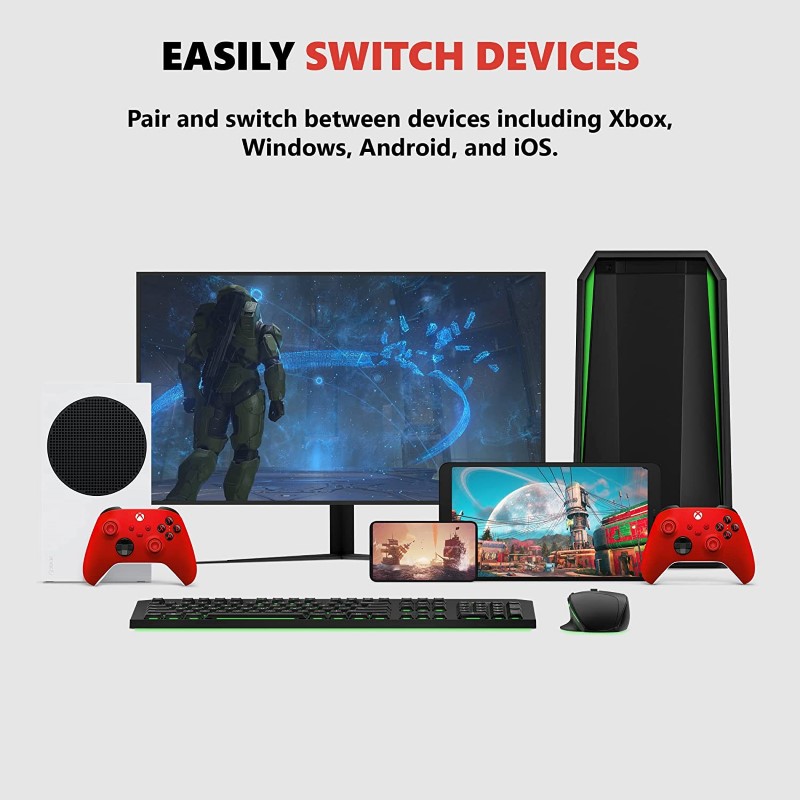 Gamepad Không dây Bluetooth Xbox One X Red - cho máy tính, laptop, smartphone, máy tính bảng, máy game