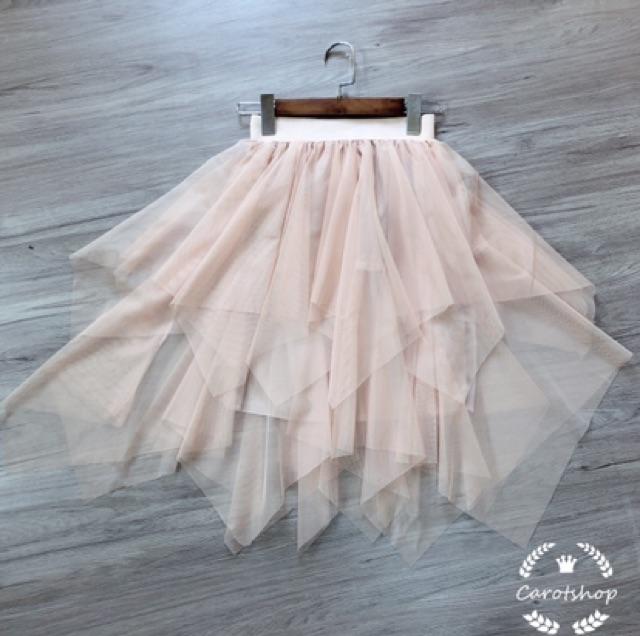 Chân váy lưới nhọn hình thật Freesize dưới 55kg- Carotshop