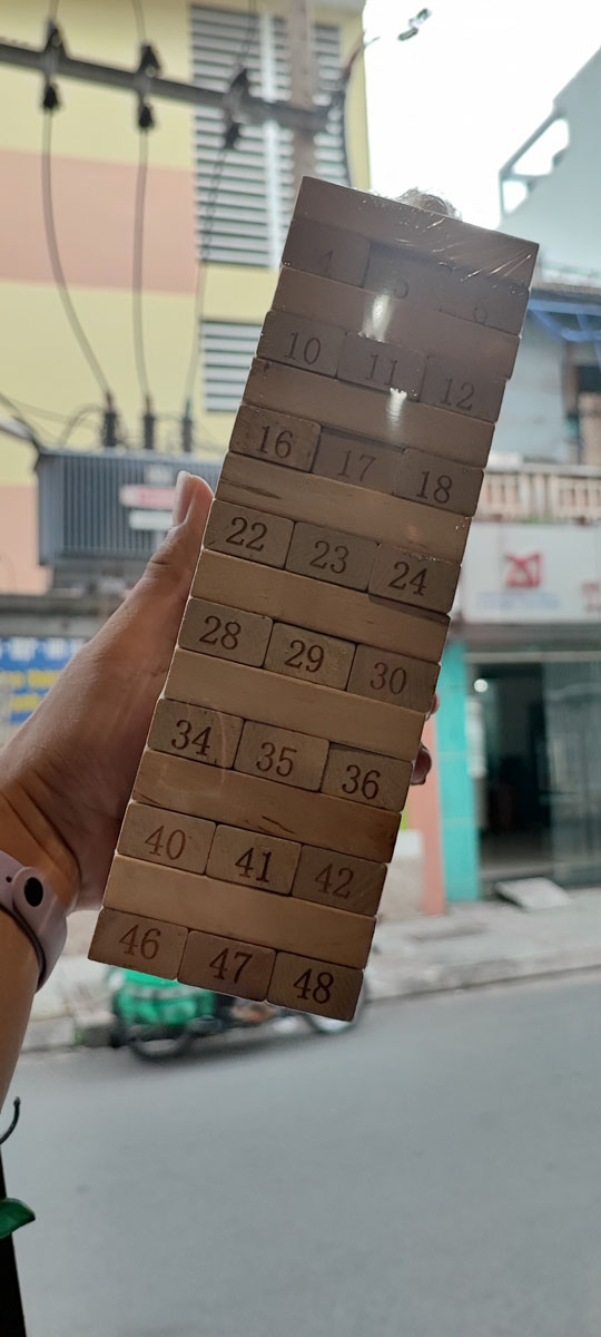 BỘ ĐỒ CHƠI RÚT GỖ 54 THANH