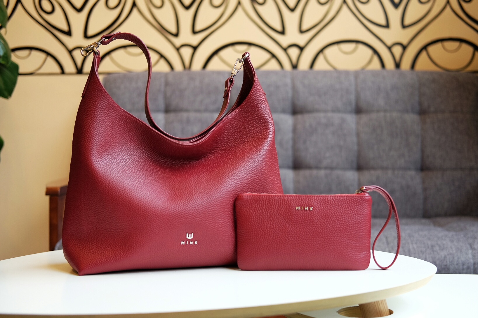 Bộ đôi túi hobo Hanah- Clutch Kandy da bò thật cao cấp  thanh lịch, sang trọng