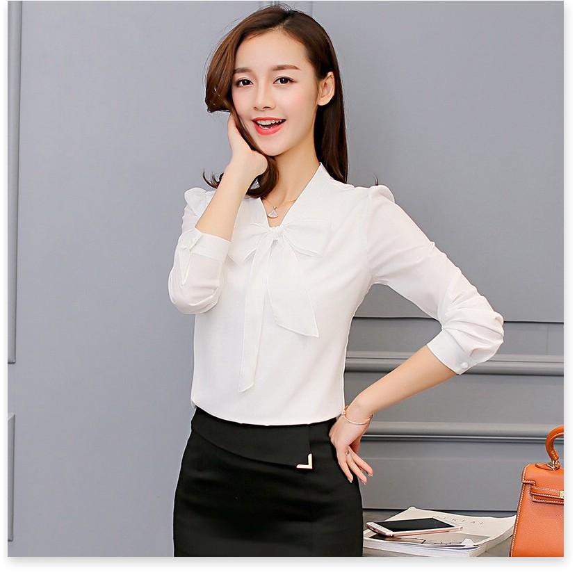 Áo kiểu nữ tay dài quý phái mẫu