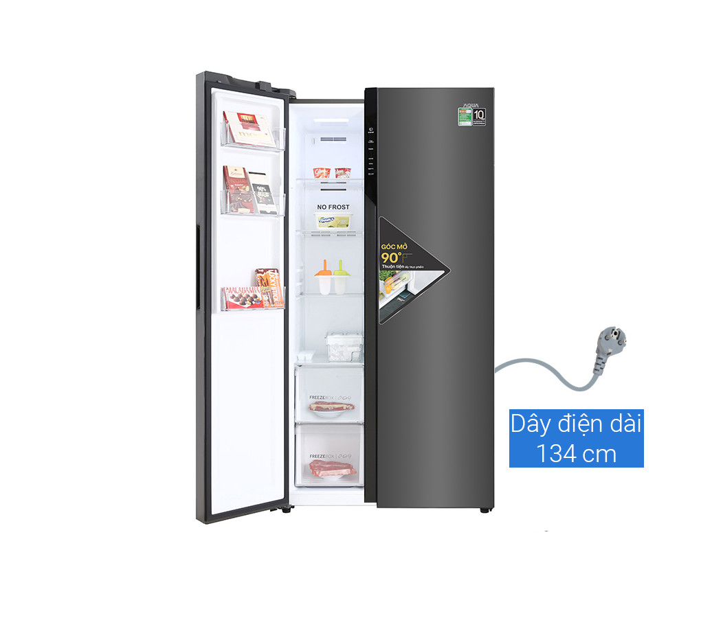Tủ lạnh Aqua Inverter 541 lít AQR-S541XA(BL) Mới 2020 - Hàng chính hãng (chỉ giao HCM)