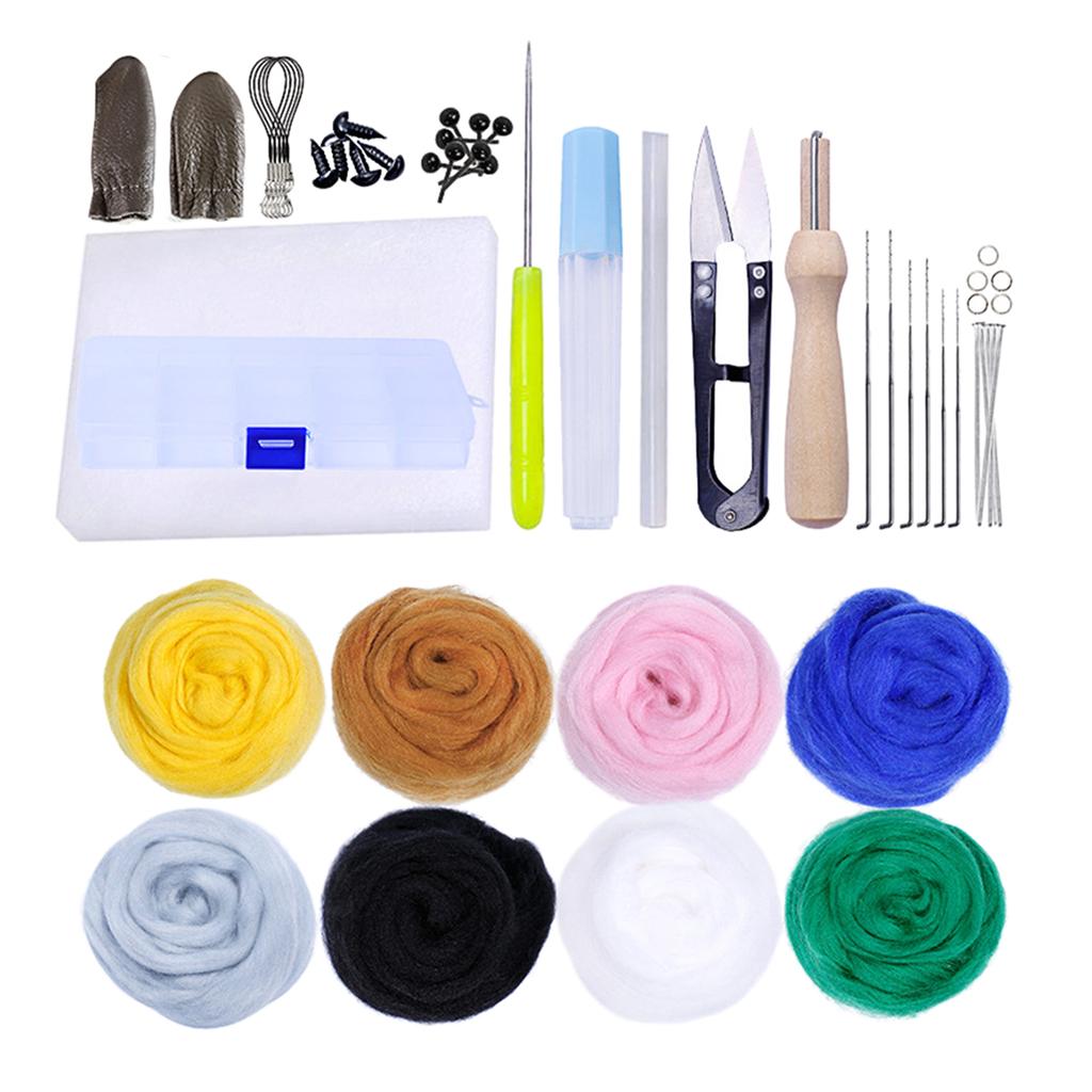 Needle Felting Starter Kit Set, Multi Colors Needle Felting Wool Set Felt Tools