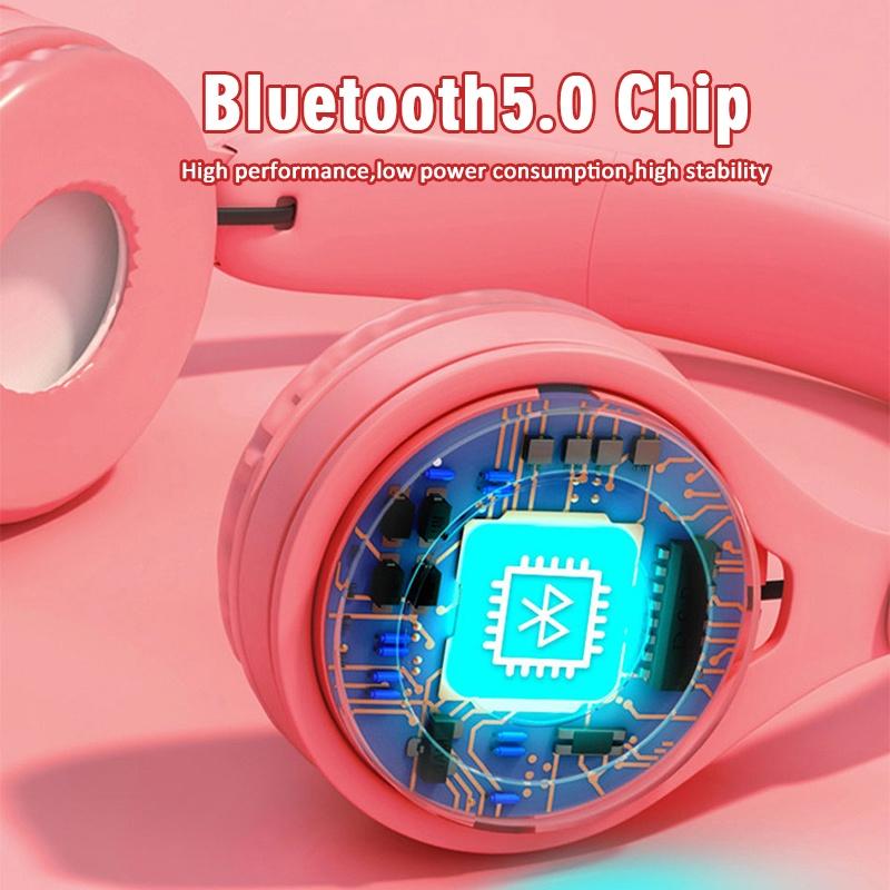 Tai nghe Bluetooth 5.0,tai nghe Bluetooth Y08 có micro Headphone không dây,thời trang dễ thương học online