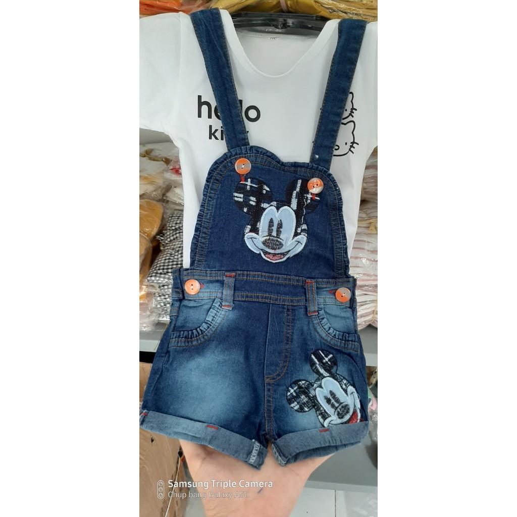 Set Yếm Jean mickey cho bé gái