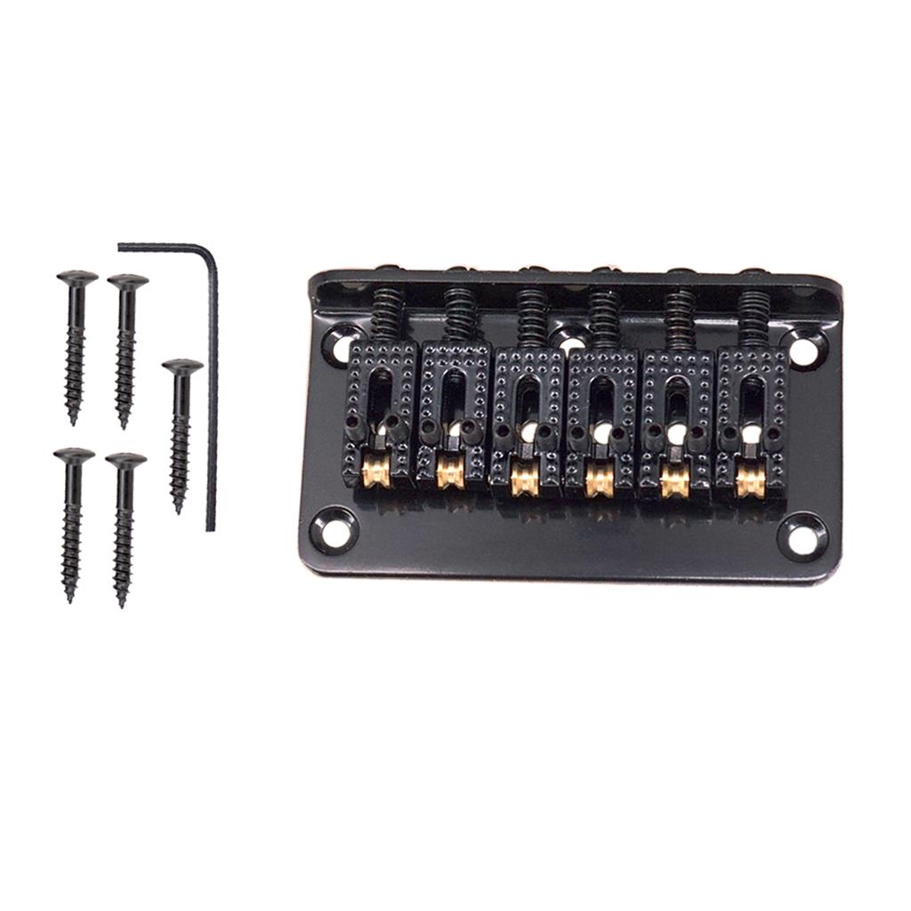 1 Set Electric Guitar Roller Saddle Bridge Tailpiece Scew Wrench Black
