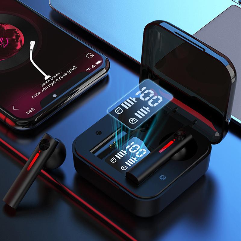 T13 Bluetooth HD Gọi Tai Nghe Không Dây Loại Bỏ Tiếng Ồn Thể Thao Tai Nghe Tai Nghe Nhét Tai Có Mic Màn Hình Hiển Thị LED