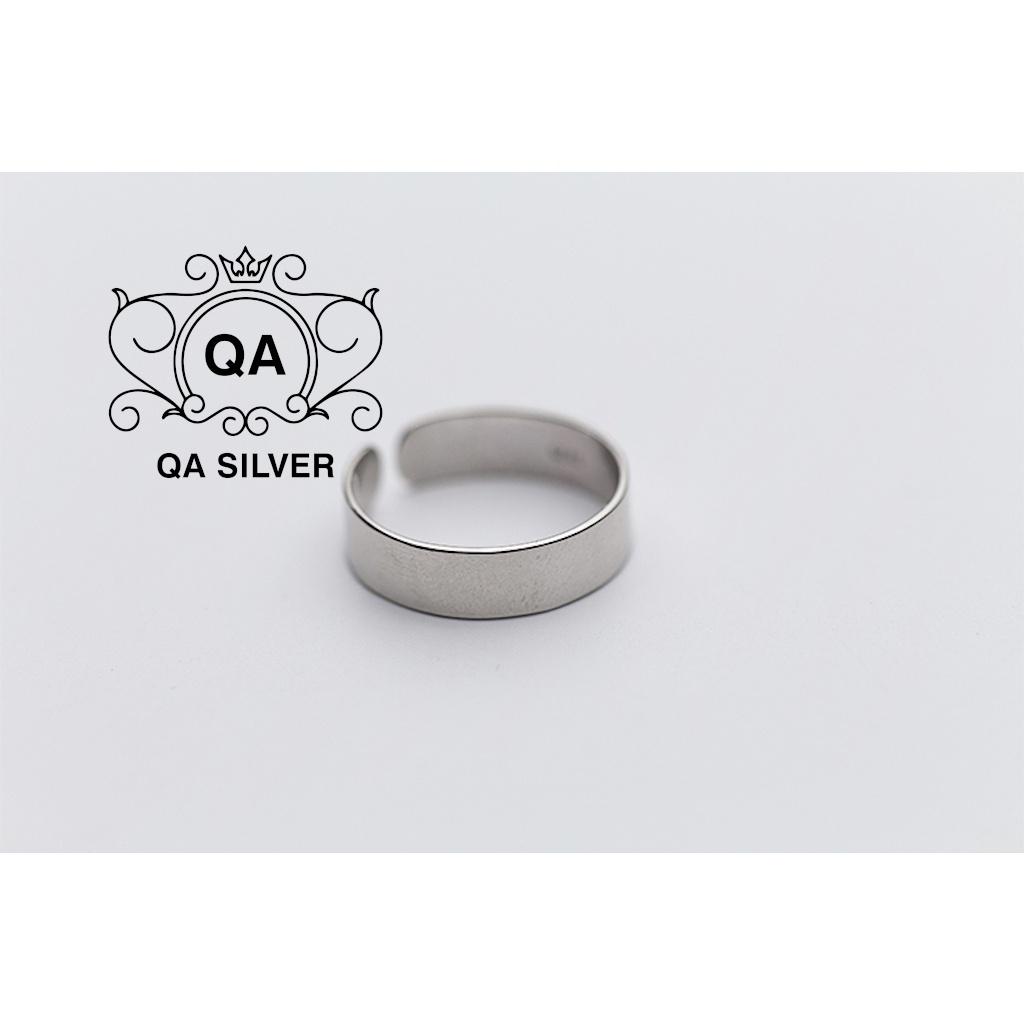 Nhẫn bạc trơn bản to nhẫn cặp đôi nam nữ bản rộng 5mm S925 MINIMAL Silver Ring QA SILVER RI191102