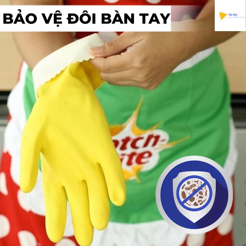 Găng Tay Hương Chanh 3M Scotch Brite Cao Cấp Chống Trơn Trượt, Dài 30,5cm-Dùng Rửa Chén,Vệ Sinh Nhà Cửa,Giặt Giũ An Toàn