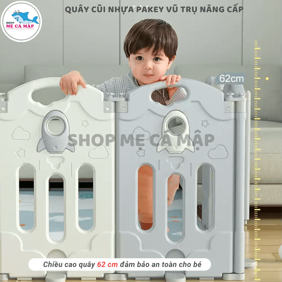 Quây cũi nhựa vũ trụ FULL SET GẤP GỌN cầu trượt xích đu, tặng kèm bộ bóng rổ