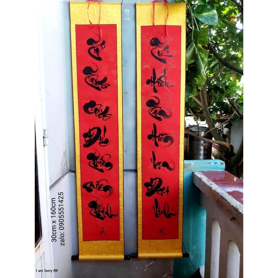 1 Cặp câu đối thư pháp nhiều mẫu để chọn lựa. Câu đối tết. Câu đối bàn thờ gia tiên. Quà tết