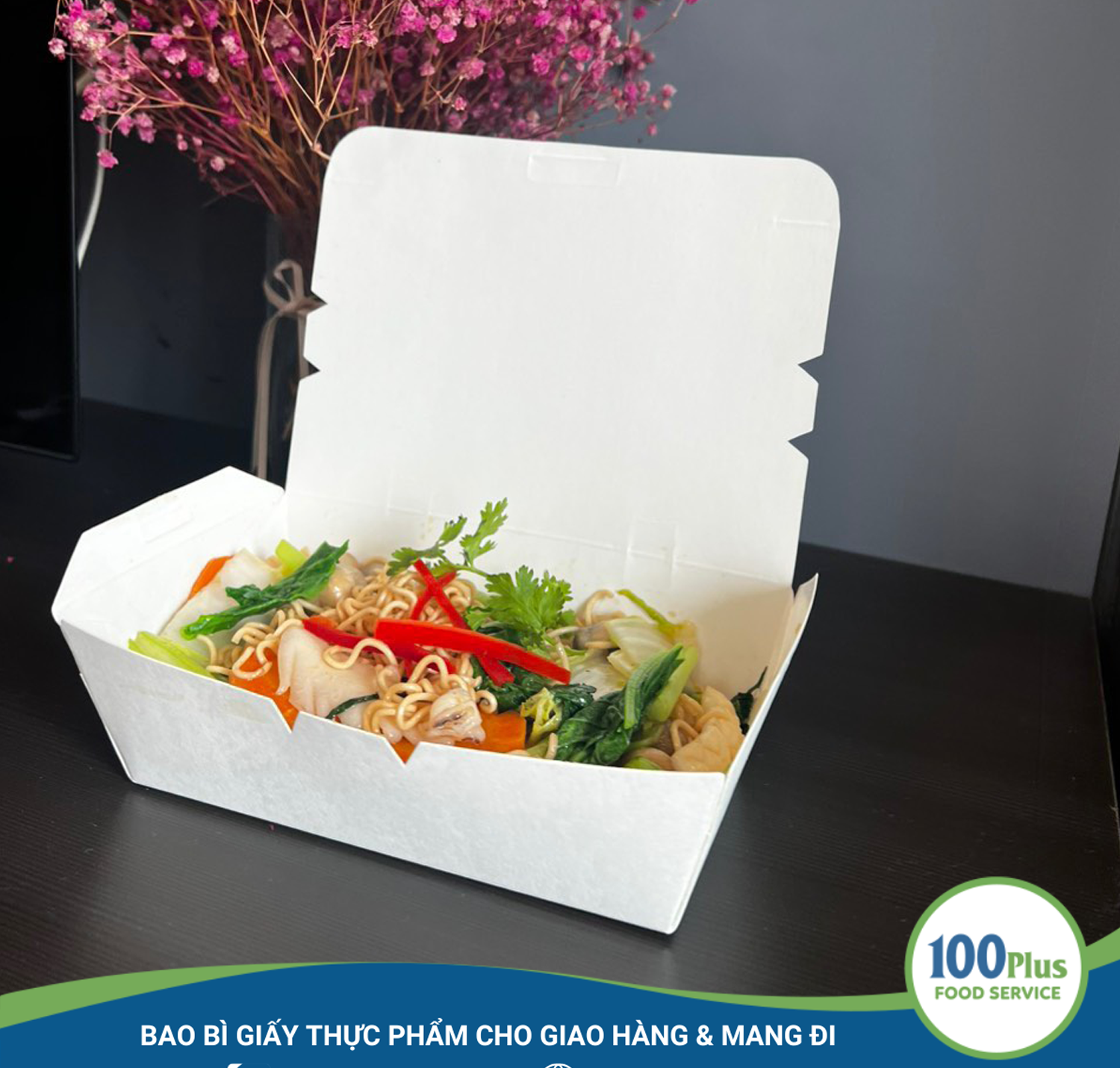 100 HỘP CƠM GIẤY TRẮNG