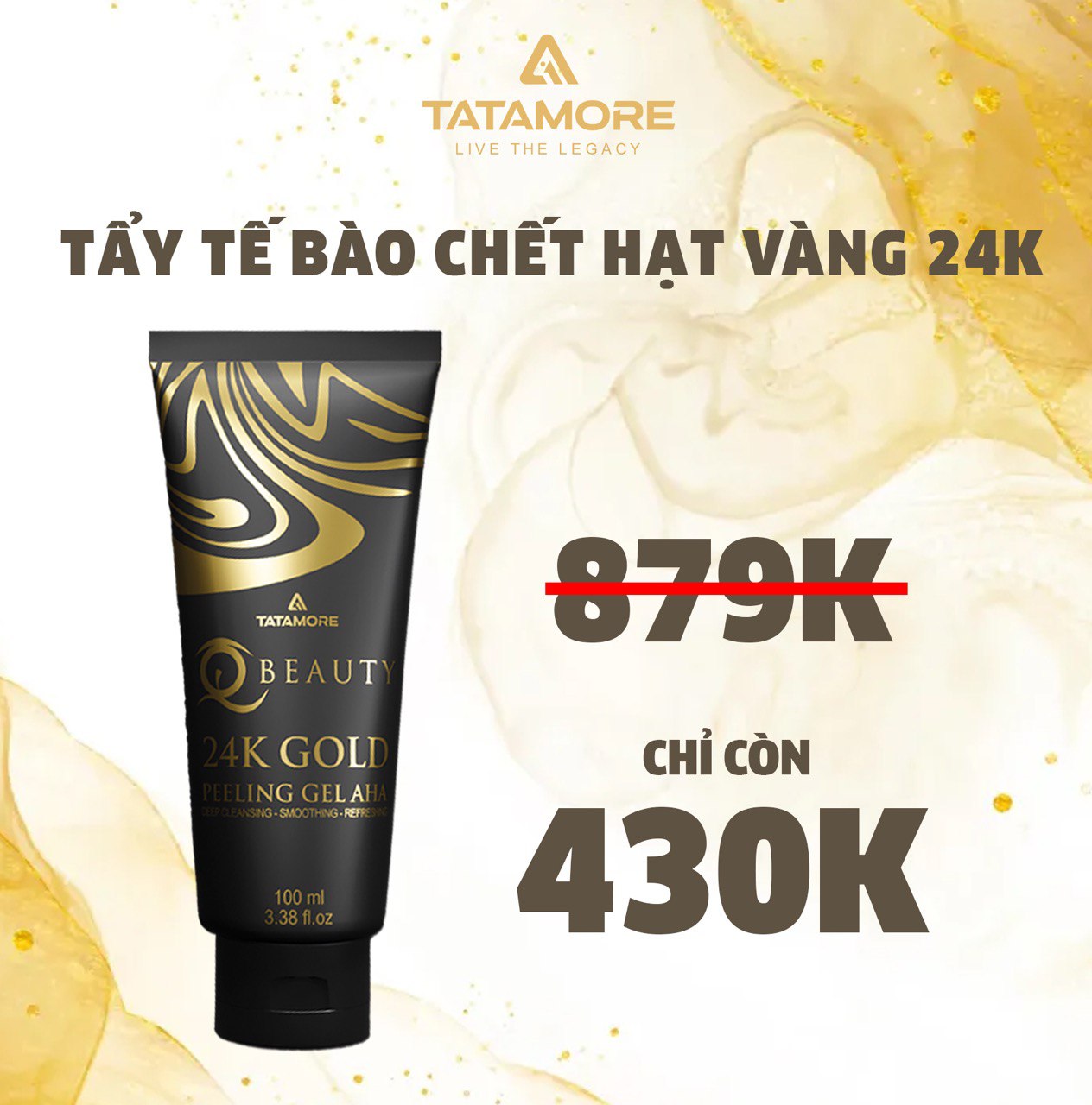 TẨY TẾ BÀO CHẾT AHA HẠT VÀNG 24K QBEAUTY Skincare 430K