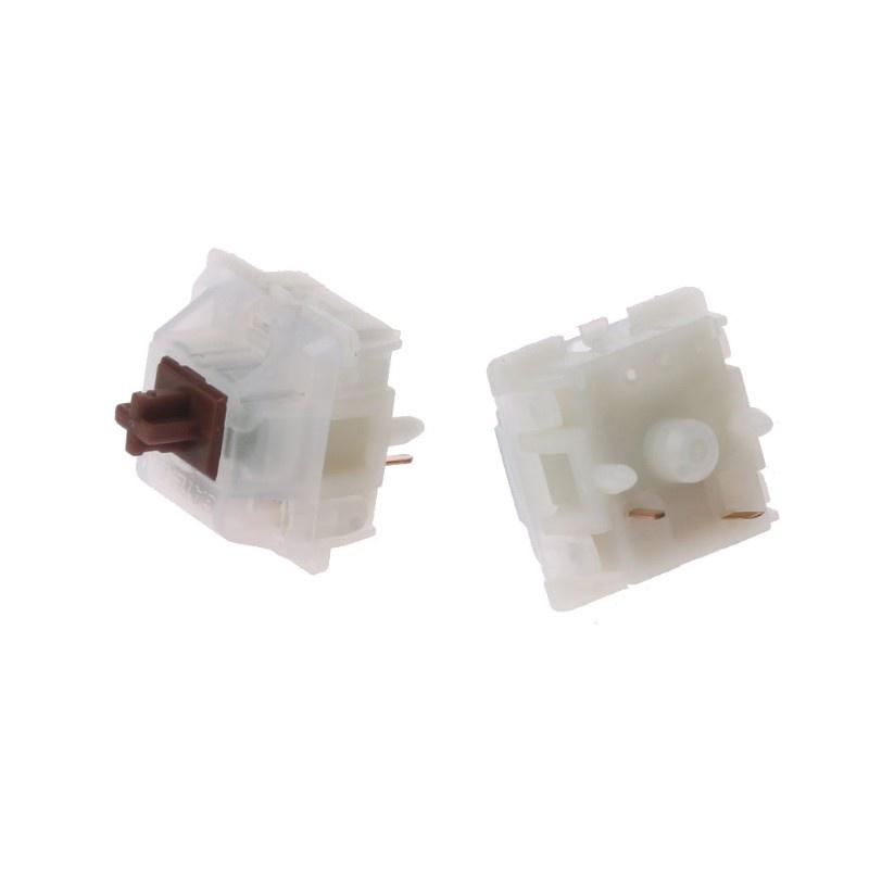 HSV 10Pcs Gateron Switche 5Pin Milky Brown Switch Mechanical Keyboard Gateron MX Transparent Case fit GK61 GK64 GH60