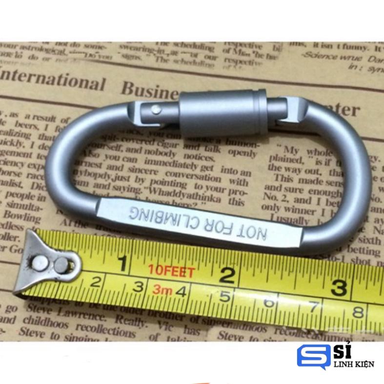 Móc khóa PHƯỢT THỦ CARABINER chữ D - khóa xoay 8cm - hợp kim NHÔM CAO CẤP NHẸ BỀN