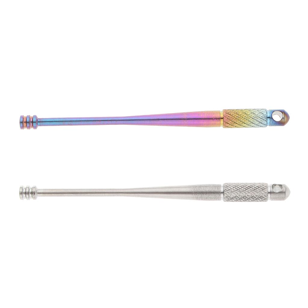 2 Pieces Titanium Ear Pick Wax Curette Remover Cleaner Care Tool, Metal Earpick, 64mm, Durable, Rust Proof, Silver, Colorful