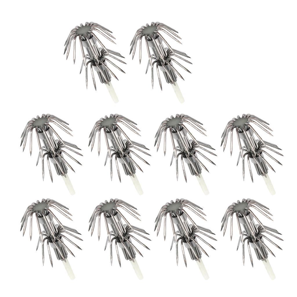 20pcs Glow in Dark Squid Jigs Hook Hard DIY Luminous Squid Octopus Lure Hook