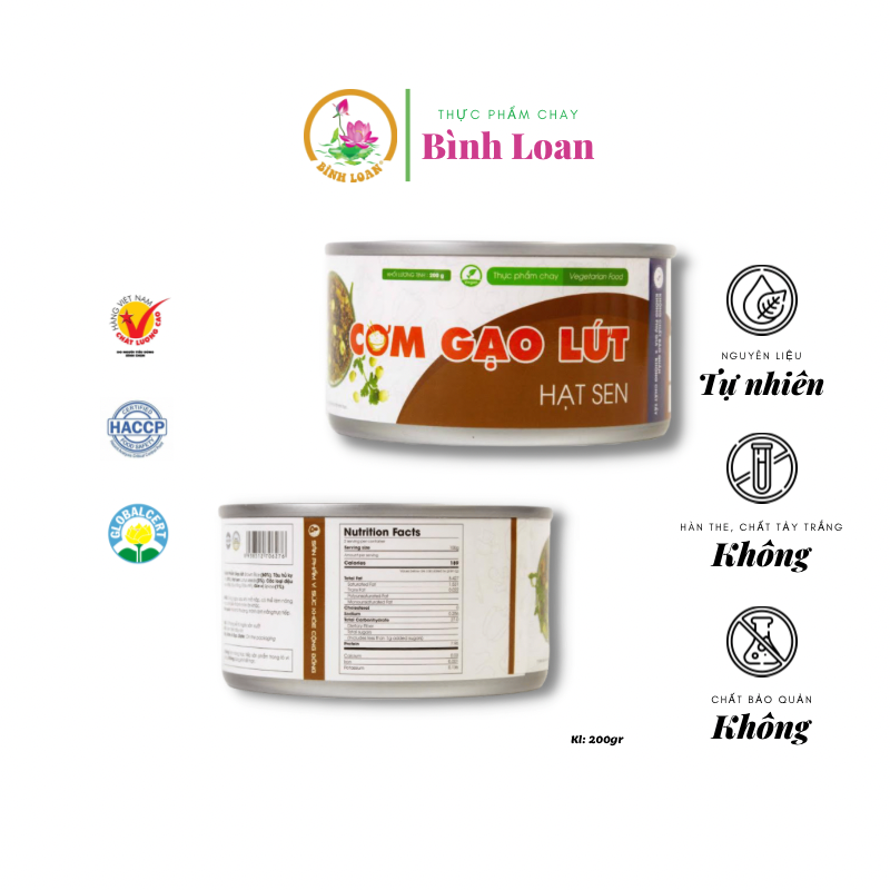 HỘP CƠM HẠT SEN BÌNH LOAN 200G