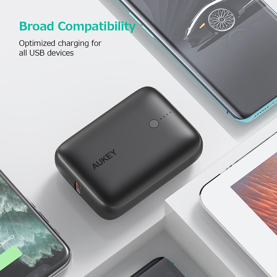 Pin Sạc Dự Phòng Aukey PB-N83S 10.000mAh, Sạc Nhanh Power Delivery 18W và Quick Charge 3.0 18W - Hàng Chính Hãng