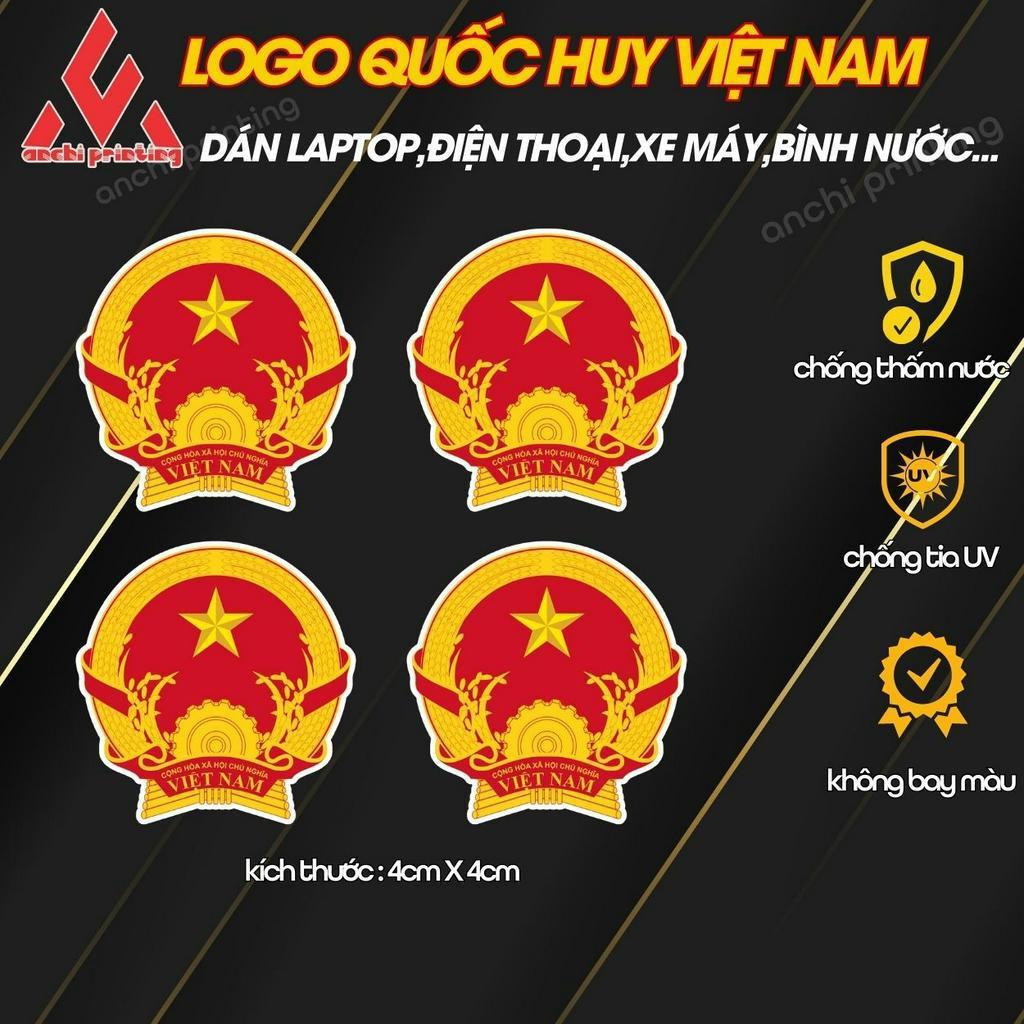 Sticker Quốc Huy, Tem Logo Quốc Huy Dán Laptop, Điện Thoại, Xe Máy, Xe Điện, Bình Nước,...ANCHI PRINTING