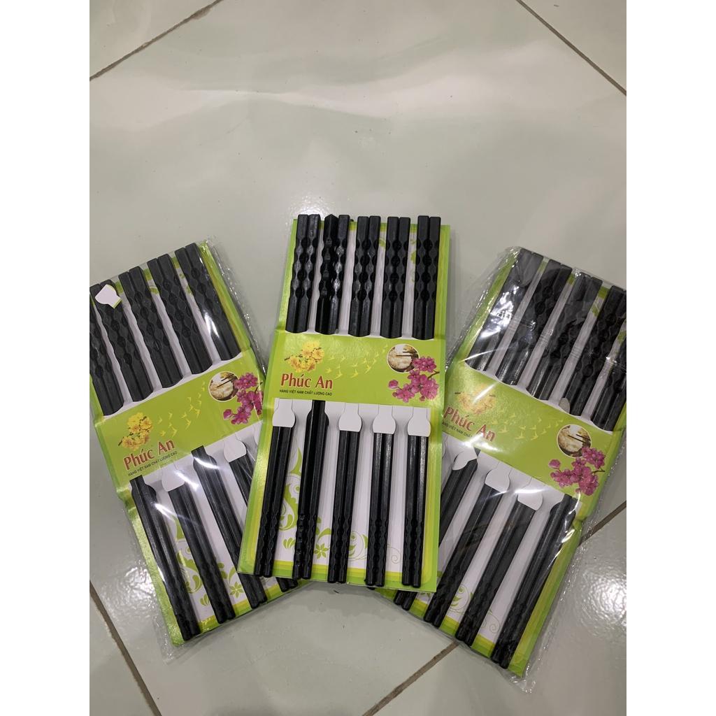 Vỉ 10 đôi Đũa nhựa Melamine kháng khuẩn xoắn 2 đầu chống trượt, Sang Trọng Chất Lượng Cao