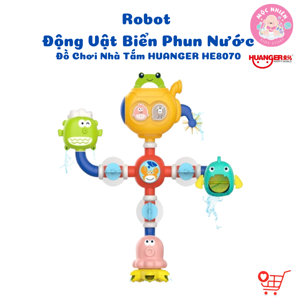 Đồ Chơi Sơ Sinh - Đồ chơi Nhà Tắm HUANGER Water Toys HE8070 - Robot Động Vật Biển Phun Nước Cho Bé Từ 18 Tháng Tuổi