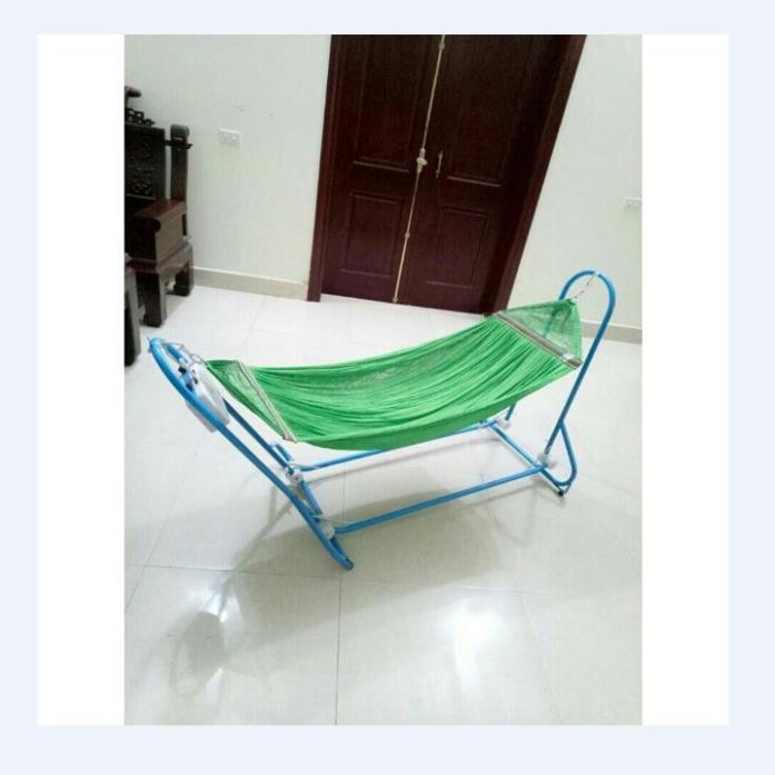 Nôi võng tự đưa Đại Vĩ cho bé màu xanh, hồng Tặng kèm màn chống muỗi