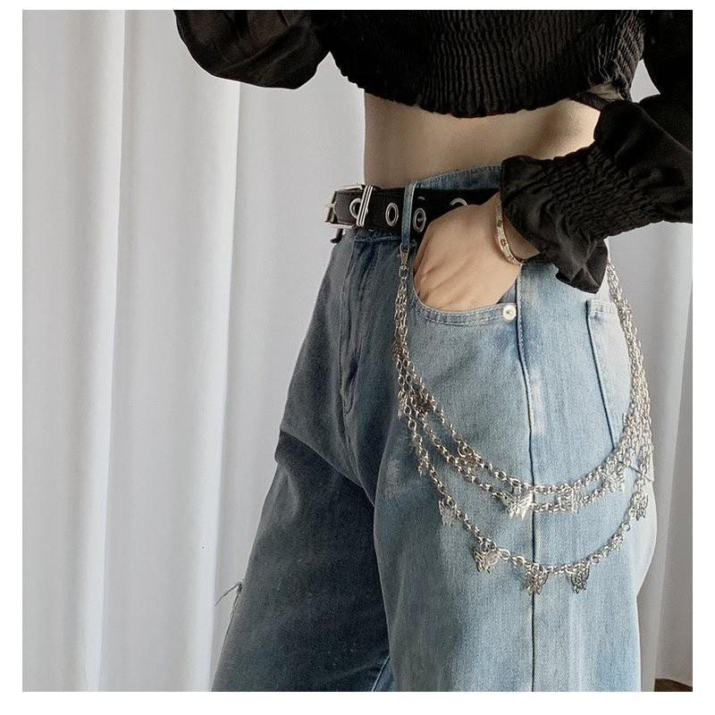 Thắt lưng dây xích GẮN BƯỚM đeo thắt lưng phong cách hiphop thời trang cho nam và nữ