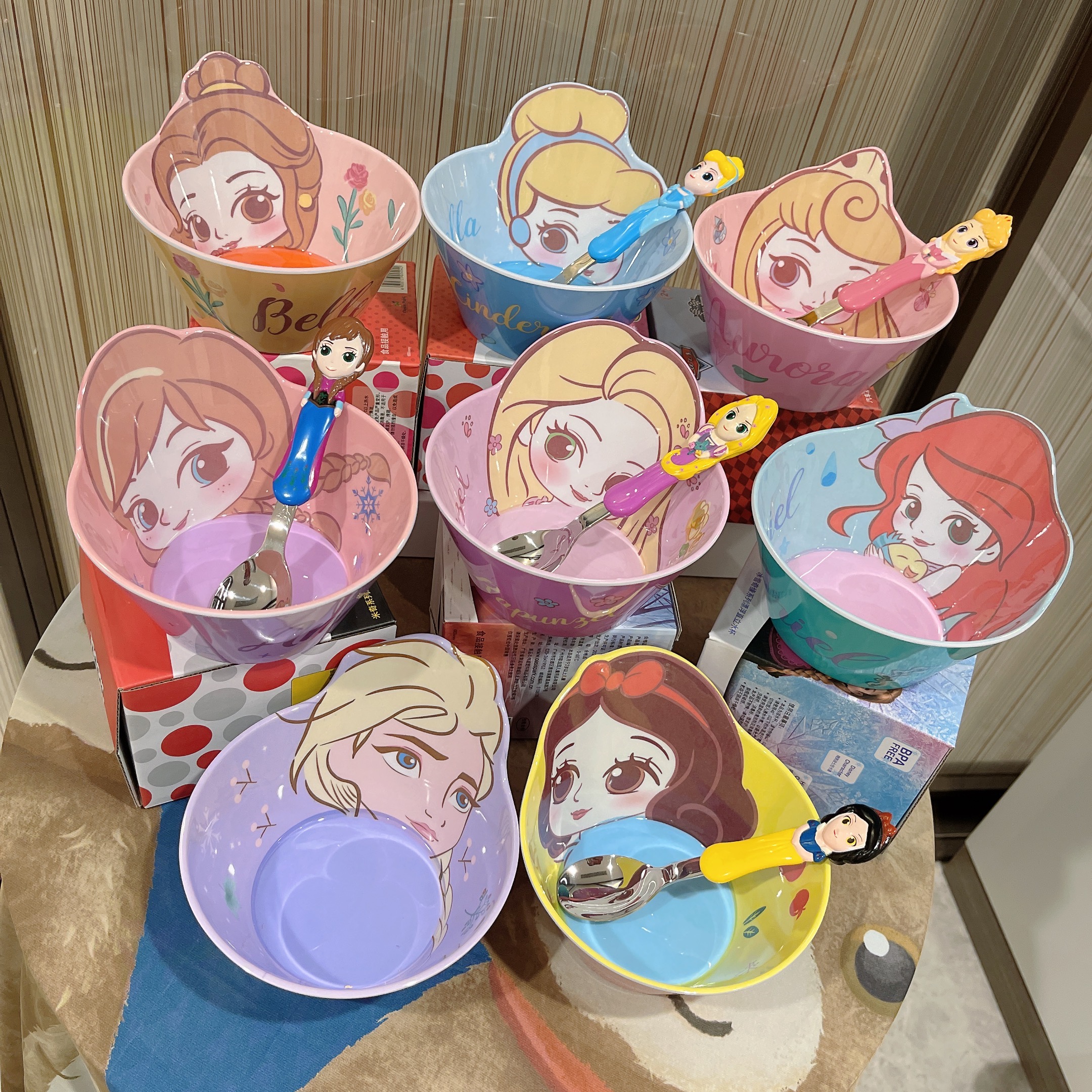 Chén ăn tô nhựa melamine hình công chúa Elsa Frozen Disney nổi 3D cho trẻ em bé gái - CHENELSA