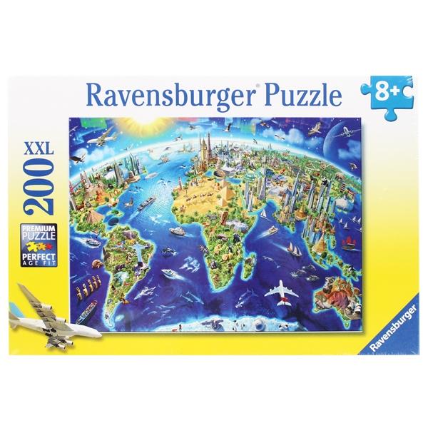 Bộ Xếp Hình Puzzle World Landmarks Map - Ravensburger 127221 (200 Mảnh Ghép)