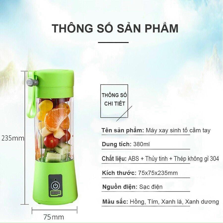 MÁY XAY SINH TỐ TÍCH ĐIỆN CẦM TAY JUICE CUP 6 LƯỠI