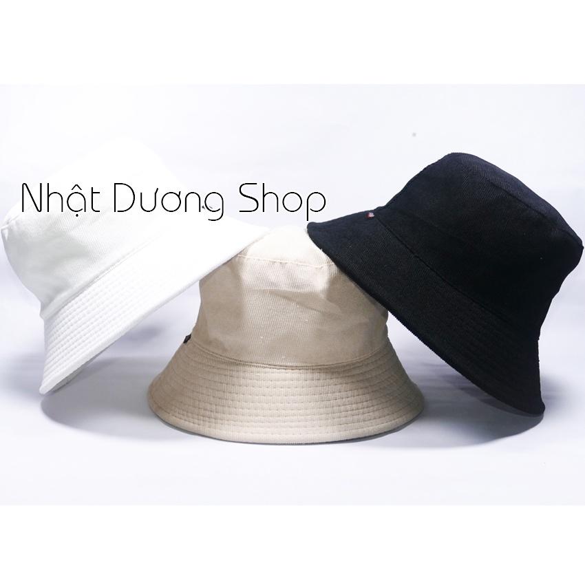 Mũ bucket trơn - Nón tai bèo vành tròn trơn chất nhung tăm cao cấp phù hợp cả nam và nữ