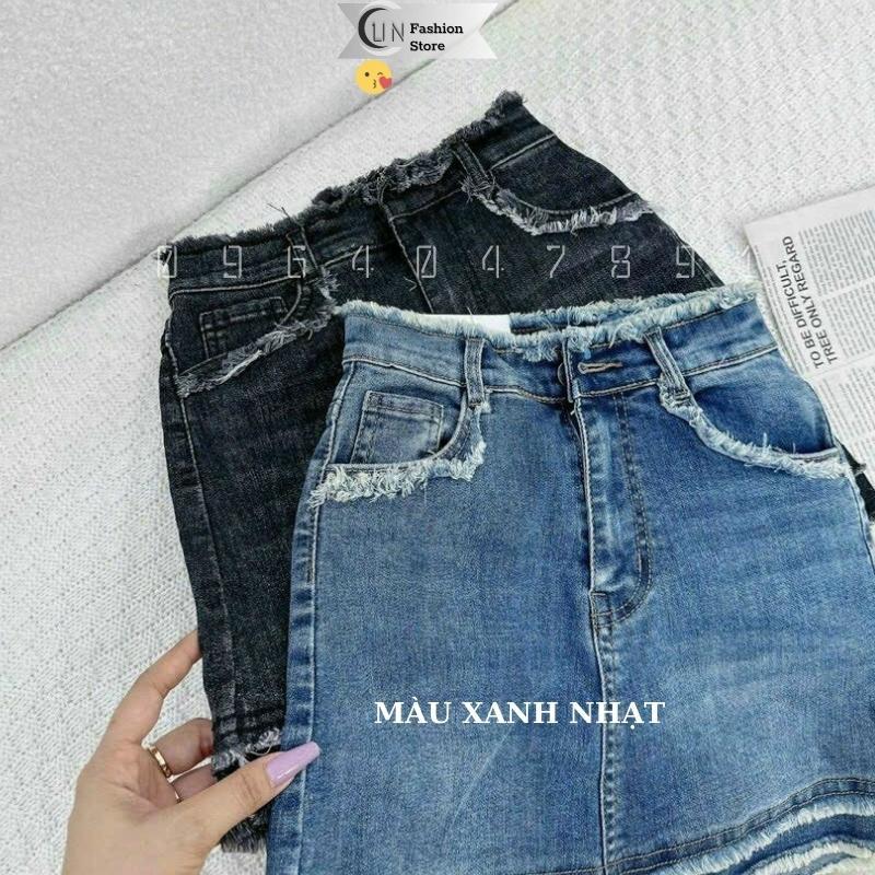 Chân Váy Chữ A Lai Tua Rua Jean Ngắn Dáng Siêu Hot MCV0115