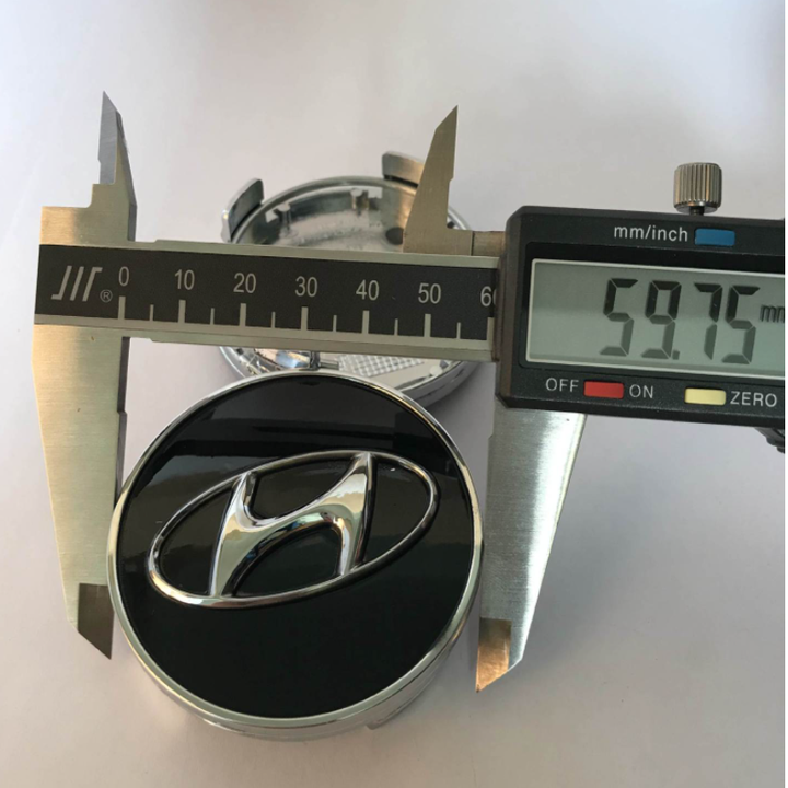 01 chiếc Logo chụp mâm, ốp lazang bánh xe dành cho ô tô Hyundai HY-60, Kích thước đường kính 60mm