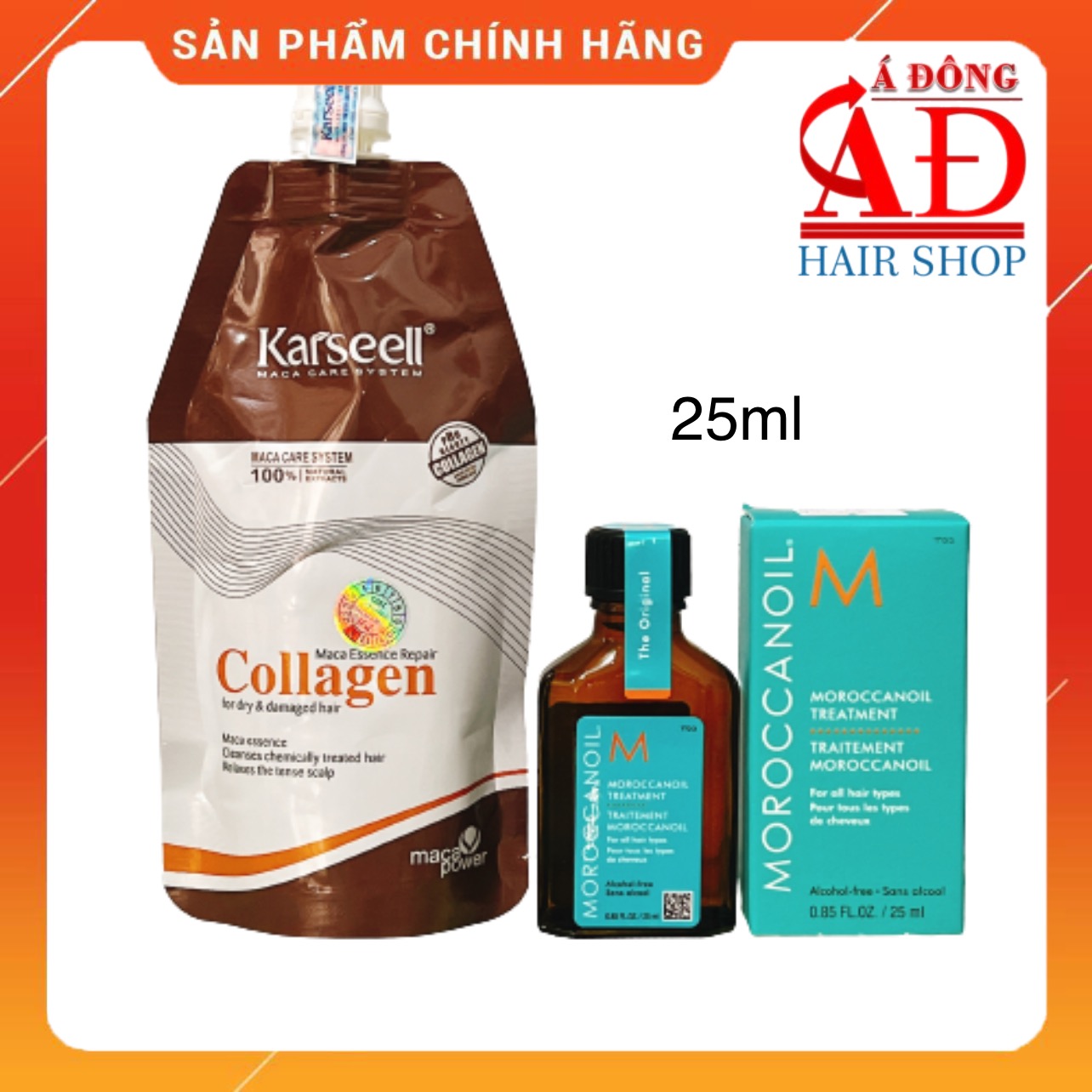 Dầu Hấp Ủ Tóc Karseell Collagen 100Ml Tinh Dầu Dưỡng Moroccanoil Treatment Chính Hãng Israel Phục Hồi Tóc Hư Tổn - Túi 100Ml Tinh Dầu 25Ml