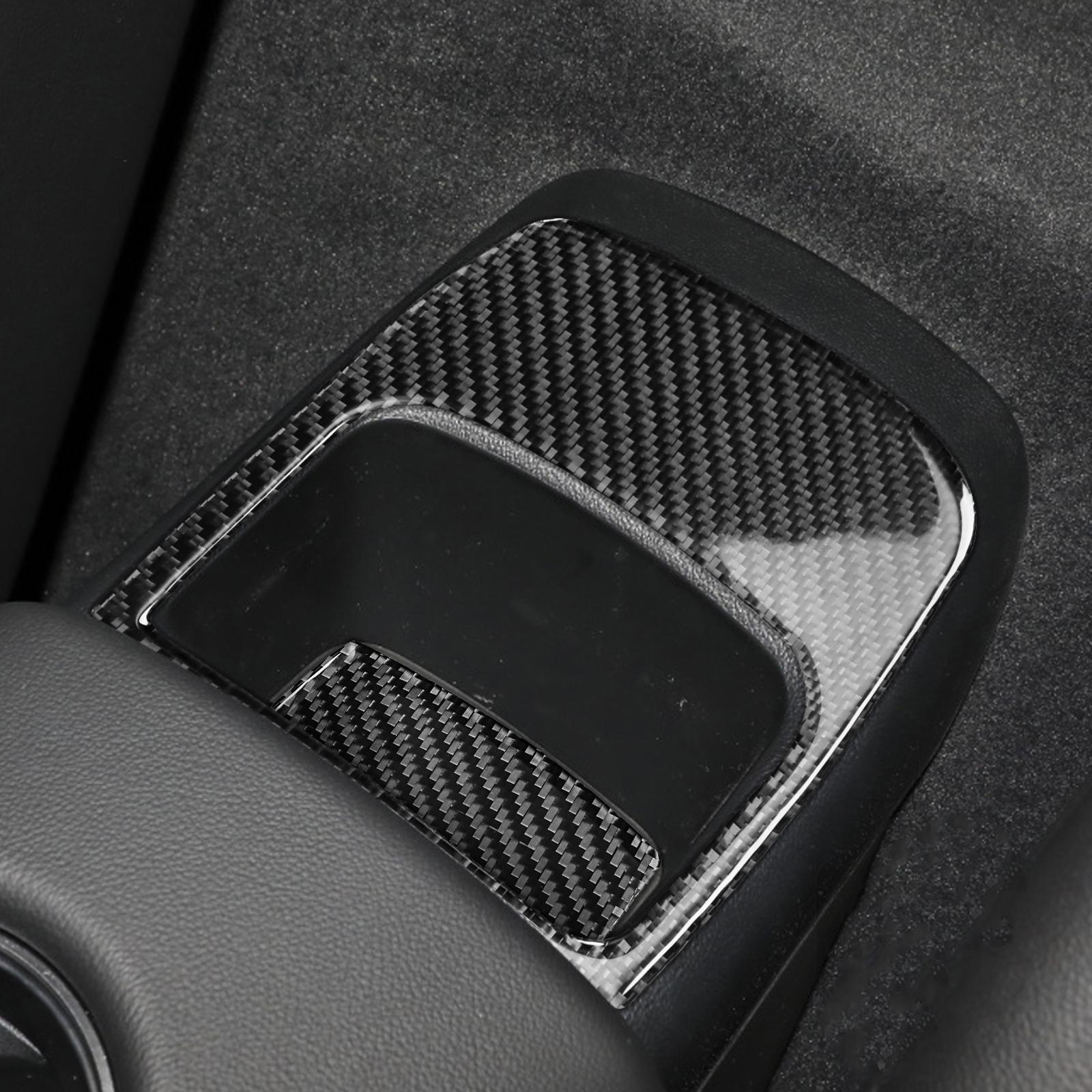 2x Car Rear Console Storage Panel Trim Cover Carbon Fiber Sticker for A90 Accessory Easy Installation