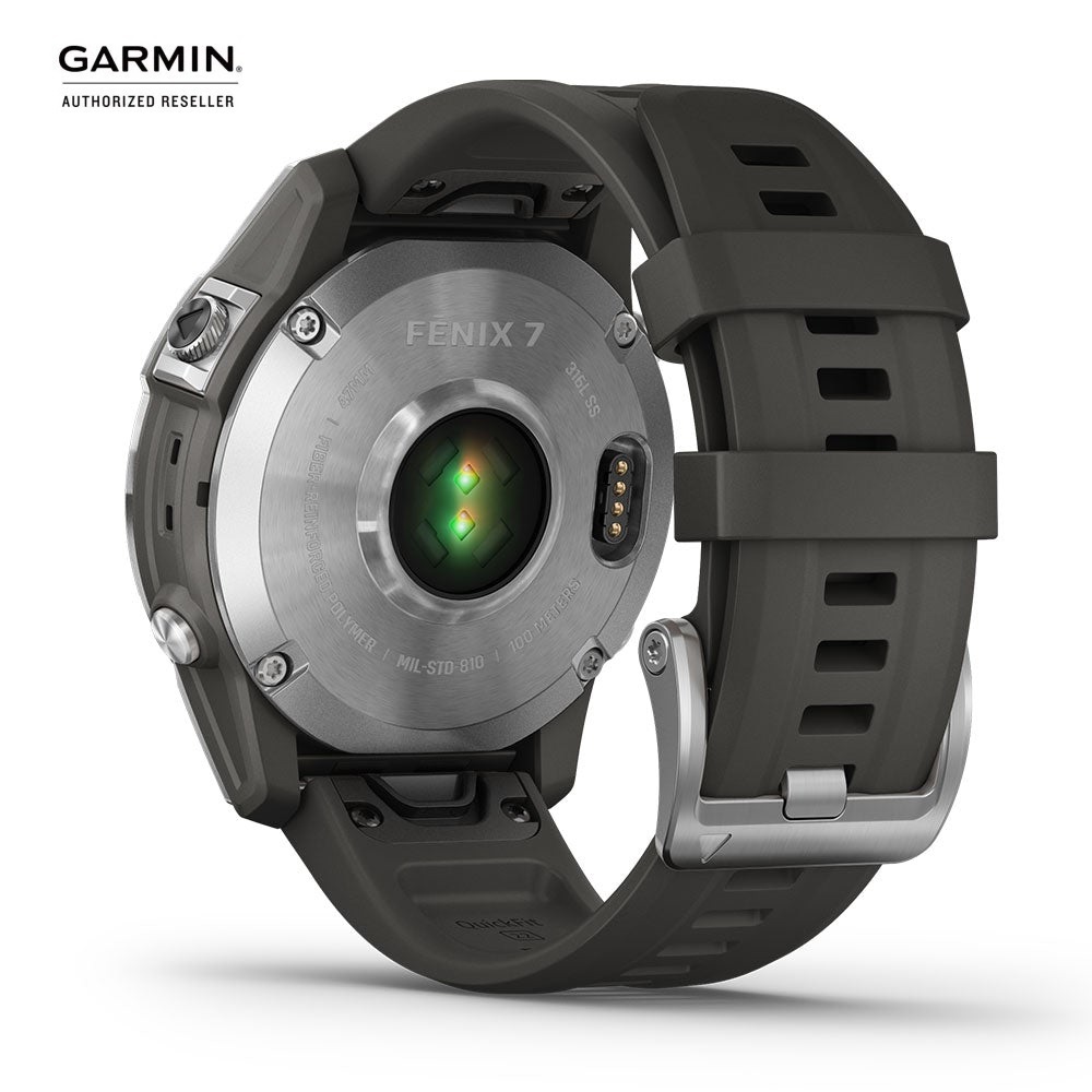 Đồng hồ thông minh Garmin fēnix 7S(Màu Bạc với dây màu xám Graphite)_Mới, hàng chính hãng