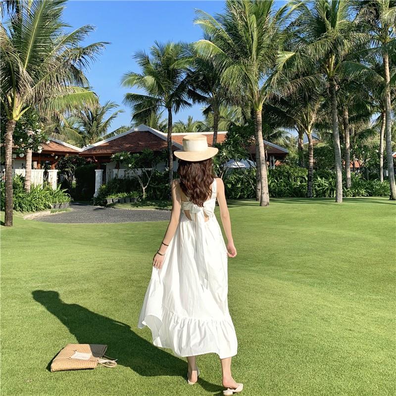 VÁY MAXI ĐẦM MAXI ĐI BIỂN VÁY ĐI BIỂN VÁY TRẮNG VÁY DÀI ĐẦM DÀI VÁY XÒE ulzzang style