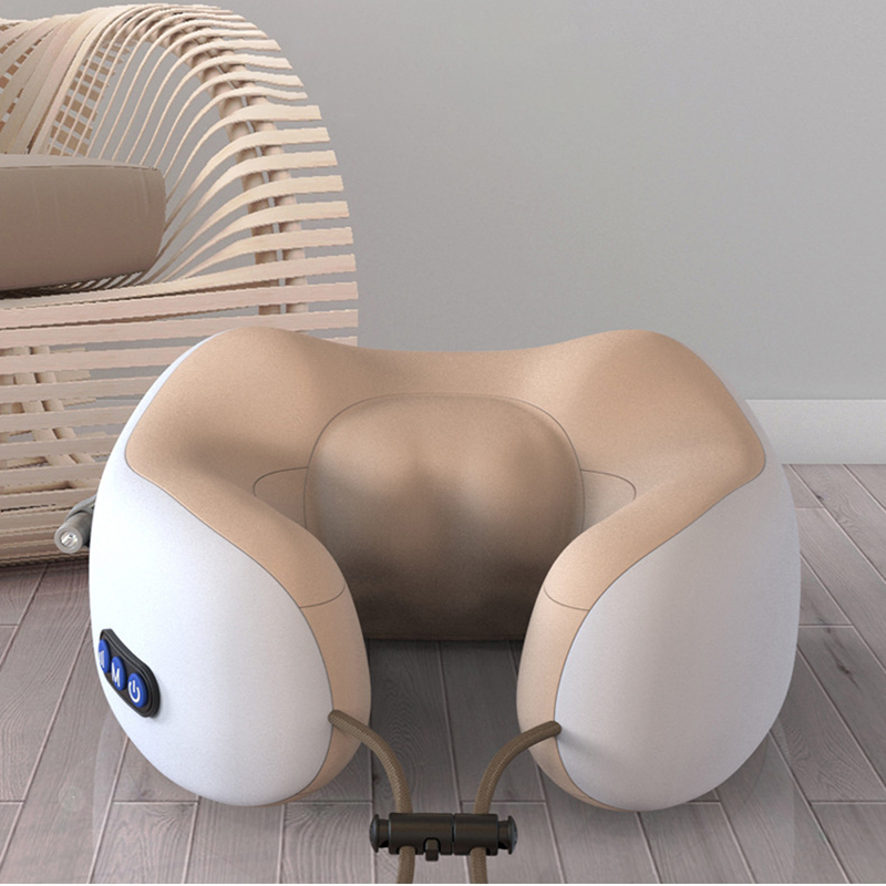 Gối Massage Cổ Vai Gáy Đa Năng Cao Cấp Smart Massager Máy Mát Xa Hồng Ngoại Chữ U 4 In 1 Kiêm Gối Ngủ Văn Phòng Tiện Lợi - ML021