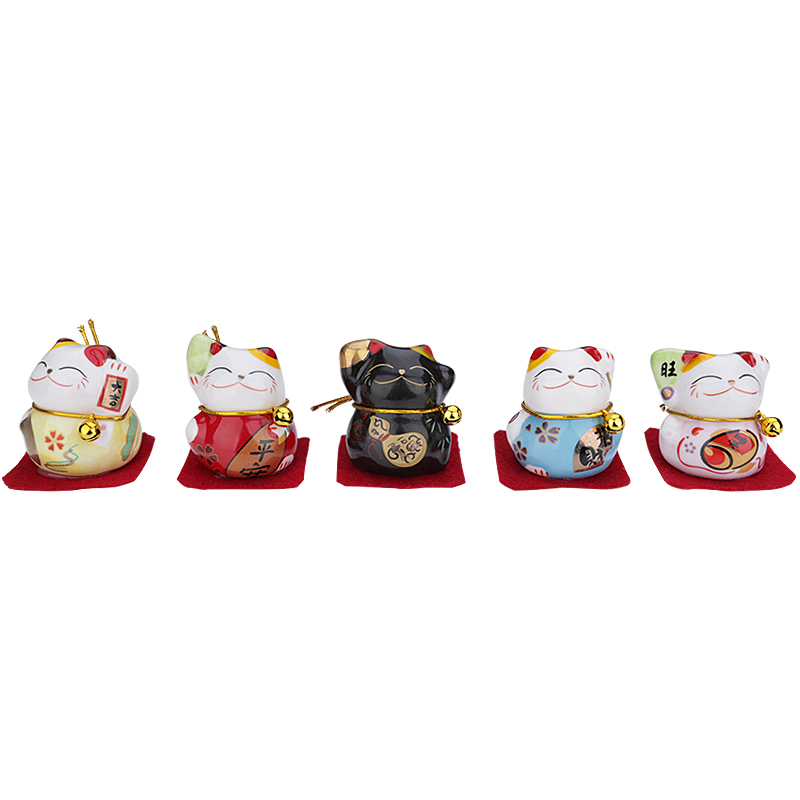 Bộ 5 Chú Mèo Gốm Lucky