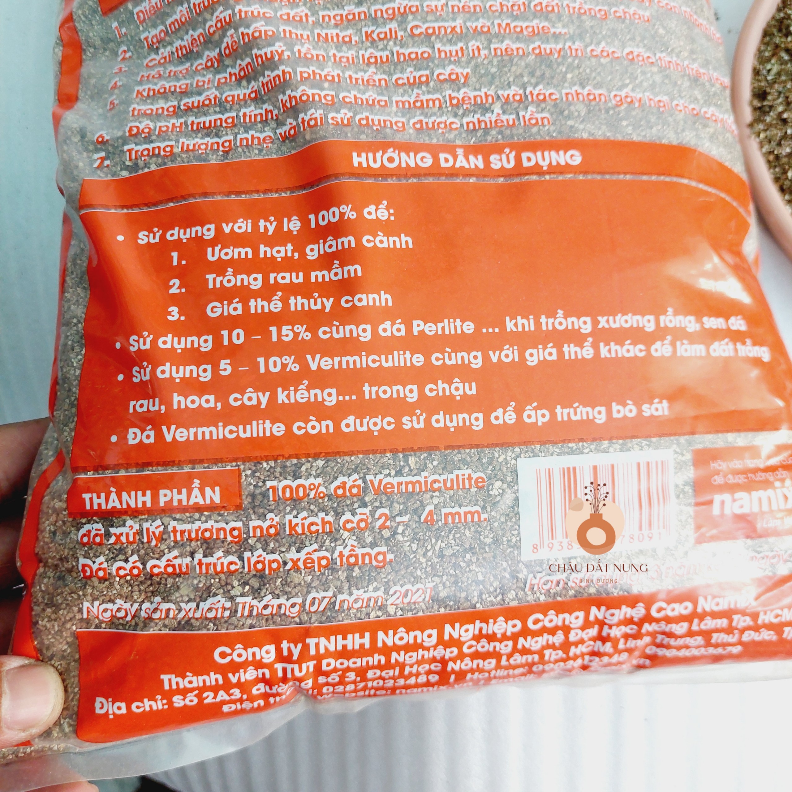 Đá Vermiculite size 2-4mm, điều hòa độ ẩm - kích thích ra rễ - 100gram