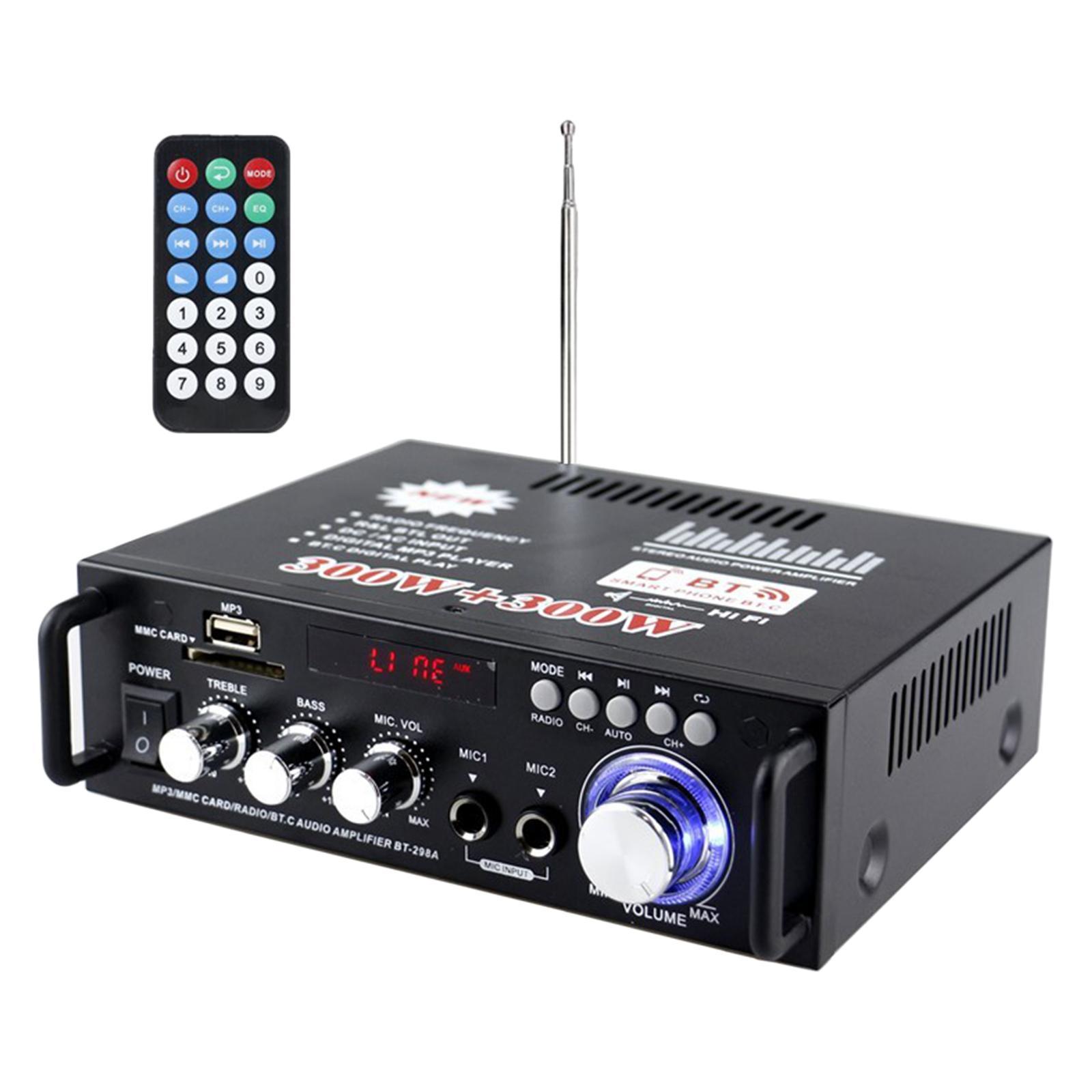 Mini 600W Bluetooth Car Audio Power Amplifier 12V 220V Receiver